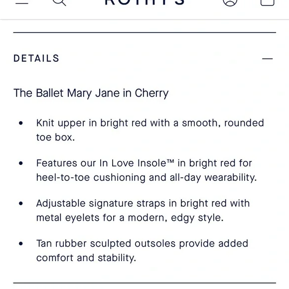 Rothy's Red Mary Jane Flats with Gold Accents - Picture 3 of 7